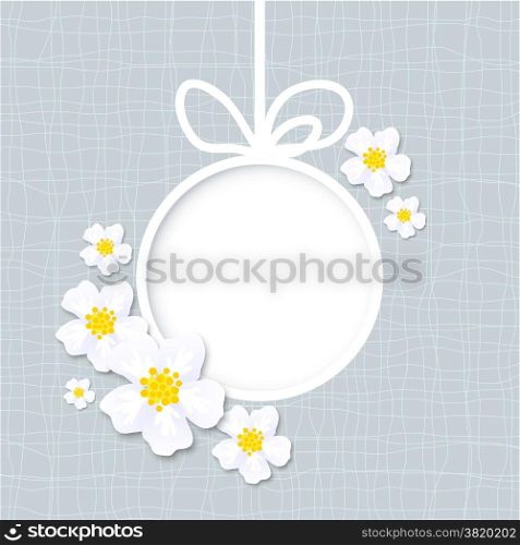 vector spring greeting card with flowers