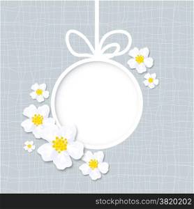 vector spring greeting card with flowers