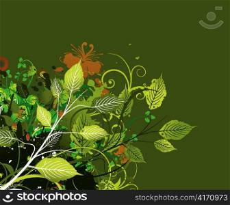 vector spring grunge floral background