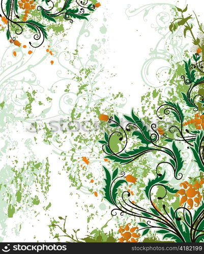 vector spring grunge floral background