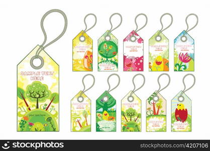 vector spring tags set