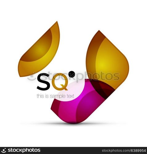 Vector square geometric abstract business emblem. Vector square geometric abstract business emblem. Icon created with color circles