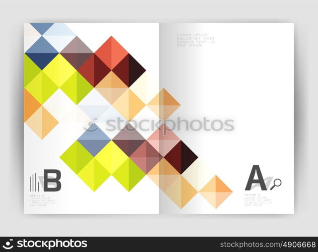 Vector square leaflet, business a4 print template. Vector square leaflet, business a4 print template. Vector template background for print workflow layout, diagram, number options or web design banner