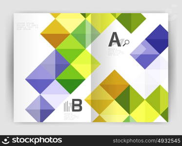 Vector square leaflet, business a4 print template. Vector square leaflet, business a4 print template. Vector template background for print workflow layout, diagram, number options or web design banner