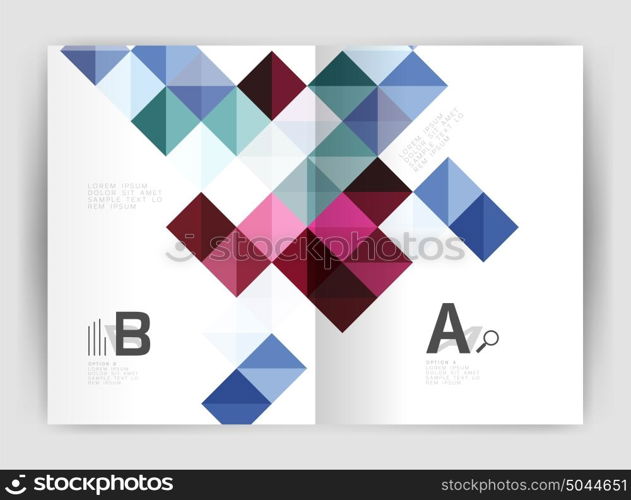 Vector square leaflet, business a4 print template. Vector square leaflet, business a4 print template. Vector template background for print workflow layout, diagram, number options or web design banner