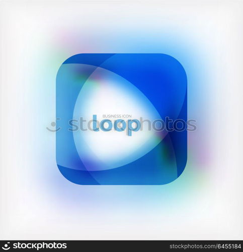 Vector square loop business symbol, geometric icon created of waves, with blurred shadow. Vector square loop business symbol, geometric icon created of waves, with blurred shadow. Isolated illustration