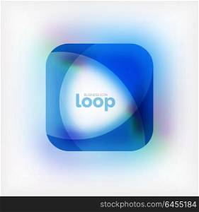Vector square loop business symbol, geometric icon created of waves, with blurred shadow. Vector square loop business symbol, geometric icon created of waves, with blurred shadow. Isolated illustration