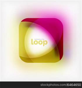 Vector square loop business symbol, geometric icon created of waves, with blurred shadow. Vector square loop business symbol, geometric icon created of waves, with blurred shadow. Isolated illustration