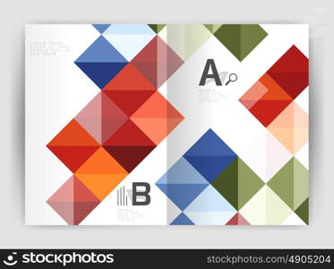 Vector square minimalistic abstract background, print template business brochure a4. Vector template background for print workflow layout, diagram, number options or web design banner