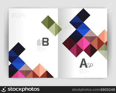 Vector square minimalistic abstract background, print template business brochure a4. Vector template background for print workflow layout, diagram, number options or web design banner