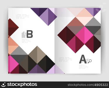 Vector square minimalistic abstract background, print template business brochure a4. Vector template background for print workflow layout, diagram, number options or web design banner