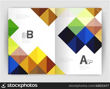 Vector square minimalistic abstract background, print template business brochure a4. Vector template background for print workflow layout, diagram, number options or web design banner