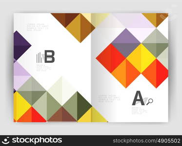 Vector square minimalistic abstract background, print template business brochure a4. Vector template background for print workflow layout, diagram, number options or web design banner