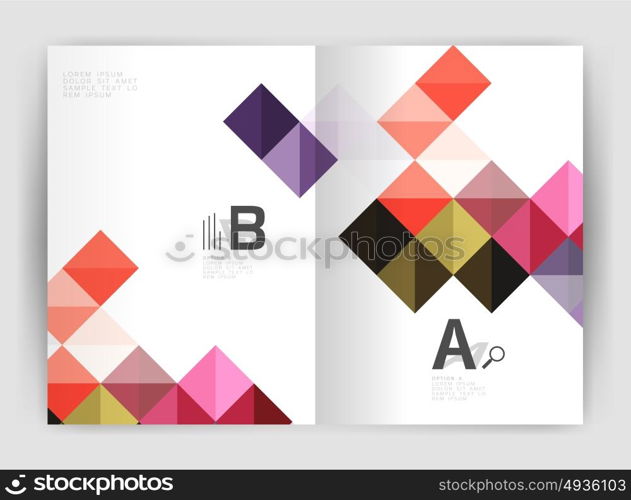 Vector square minimalistic abstract background, print template business brochure a4. Vector square minimalistic abstract background, print template business brochure a4. Vector template background for print workflow layout, diagram, number options or web design banner