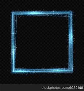 Vector square neon light tracing effect. Glowing magic fire trace. Vector square neon light tracing effect.