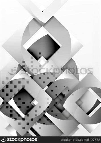 Vector square template background. Vector black and white colors square template background design