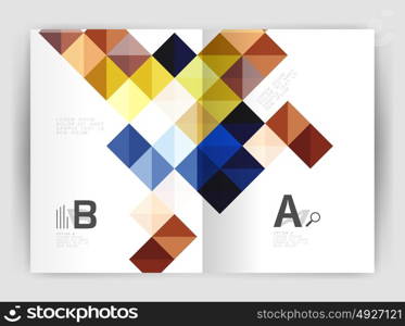 Vector square template background. Vector square template background with infographics