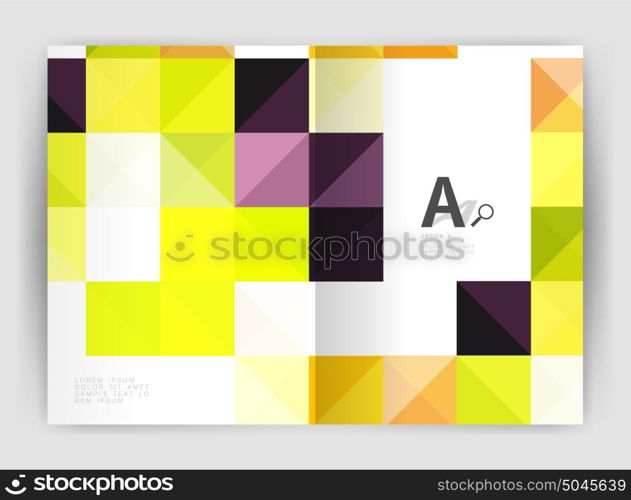 Vector square template background. Vector square template background with infographics