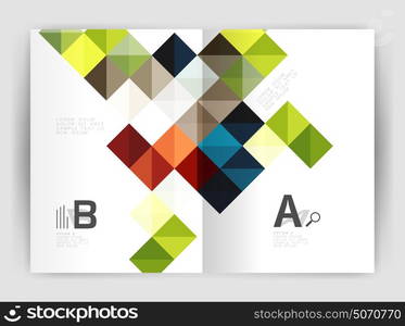 Vector square template background. Vector square template background with infographics