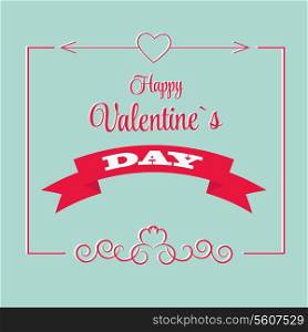 Vector St Valentine Day&#39;s Greeting Card in Retro Style Design