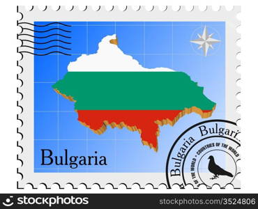 Vector stamp with the image maps of Bulgaria