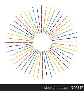 vector starburst in rainbow colors, retro fireworks design, colorful sunburst illustration