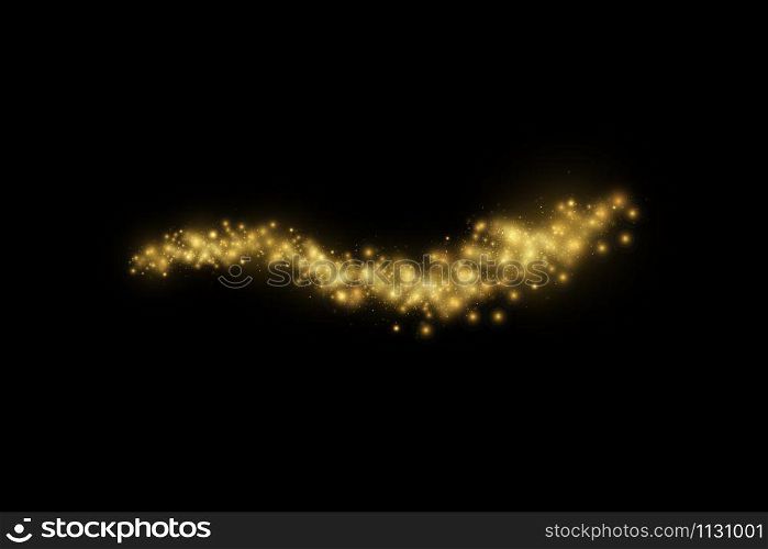 Vector starry cloud with dust. The dust is yellow sparks and golden stars shine with special light. Vector sparkles on a black background. Christmas light effect. Sparkling magical dust particles.. Vector starry cloud with dust. The dust is yellow sparks and golden stars shine with special light. Vector sparkles on a black background. Christmas light effect. Sparkling magical dust particles