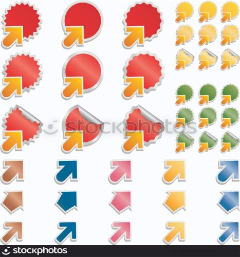 Vector stickers with arrows