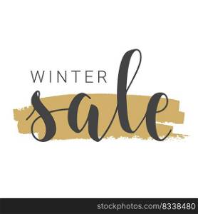 Vector Stock Illustration. Handwritten Lettering of Winter Sale. Template for Banner, Card, Label, Postcard, Poster, Sticker, Print or Web Product. Objects Isolated on White Background.. Handwritten Lettering of Winter Sale. Vector Illustration.