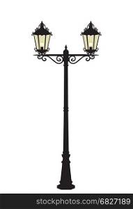 Vector street lamp. Vector illustration of a street lamp on a white background
