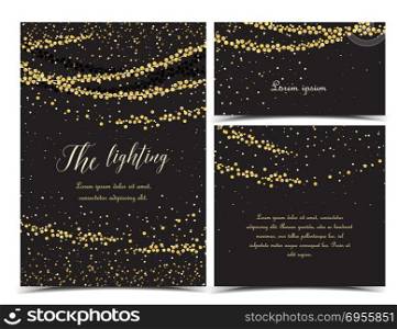 Vector string lights. Vector illustration of light cords on a dark background. String Lights. Cheerful party and celebration