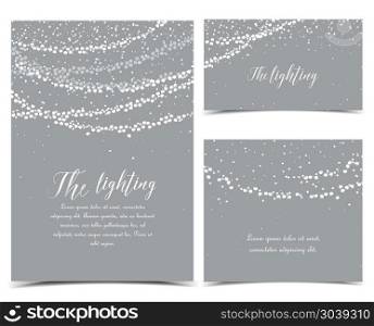 Vector string lights. Vector illustration of light cords on a grey background. String Lights. Cheerful party and celebration