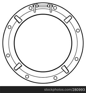 vector stylized black and white boat window symbol