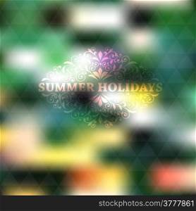 Vector Summer Background, place for your text, fully editable eps 10 file with gradient mesh and transparency effects, Cooper Black Std font used in example