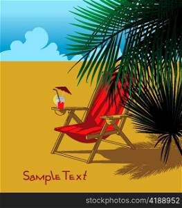 vector summer background with long chair