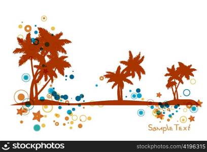vector summer background with palm trees