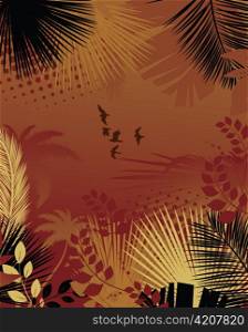 vector summer background with palm trees