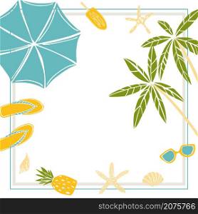 Vector summer background with palm trees. . Summer background