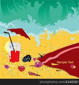 vector summer background with sea creatures
