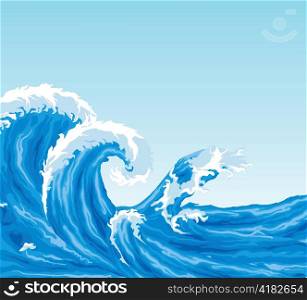 vector summer background with waves