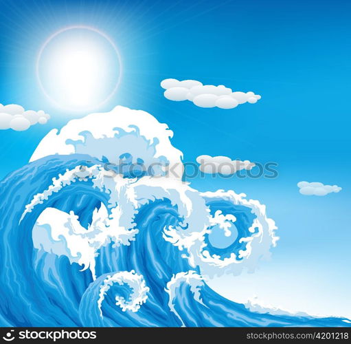 vector summer background with waves