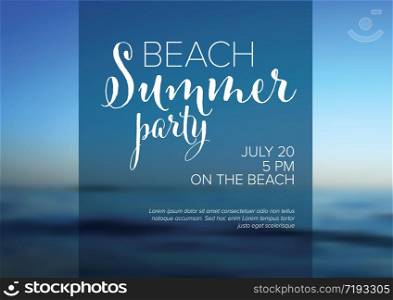 Vector summer beach party invitation poster template flyer. Vector summer party invitation poster template