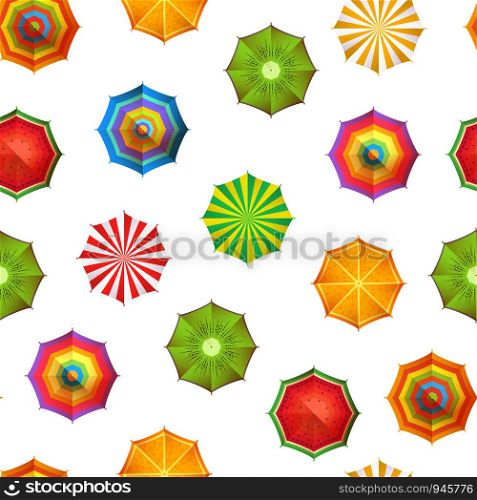 Vector summer beach umbrellas pattern or background illustration. Umbrella pattern beach, summer vacation. Vector summer beach umbrellas pattern or background illustration