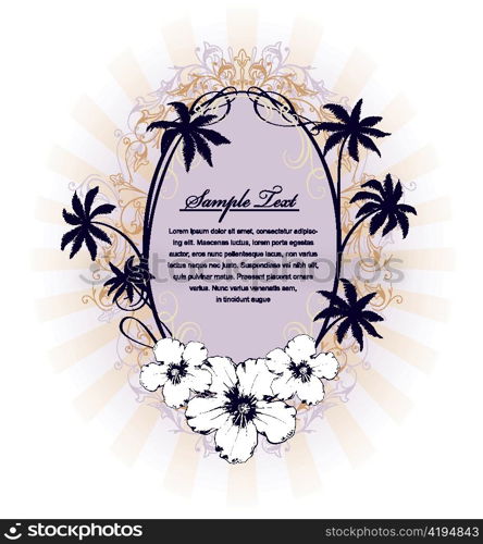 vector summer floral frame