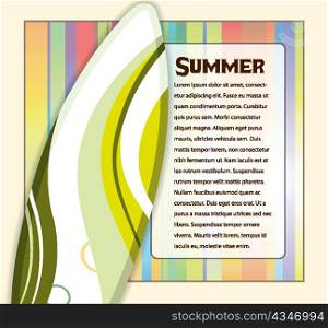 vector summer frame with surf board