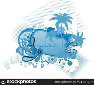 vector summer illustration with palm trees
