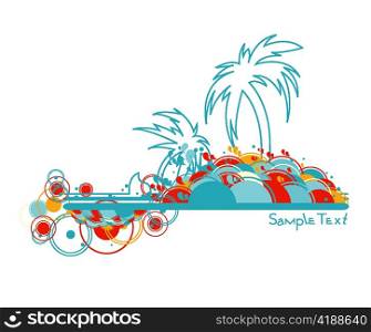vector summer illustration with palm trees