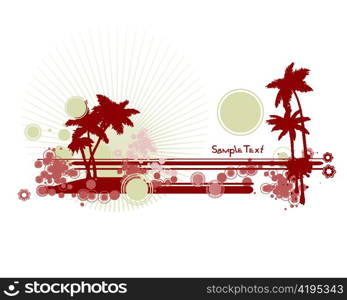 vector summer illustration with palm trees