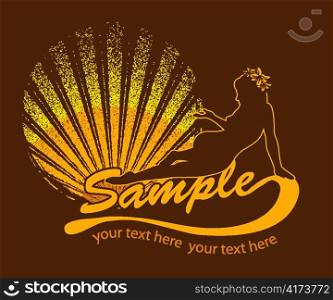 vector summer illustration with sexy silhouette