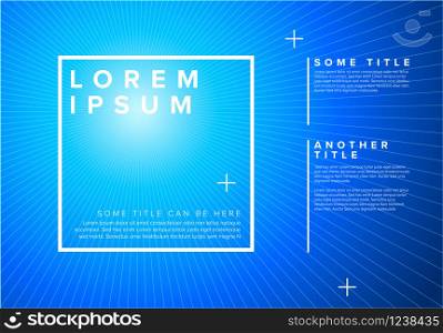 Vector summer poster template with blue sun rays background